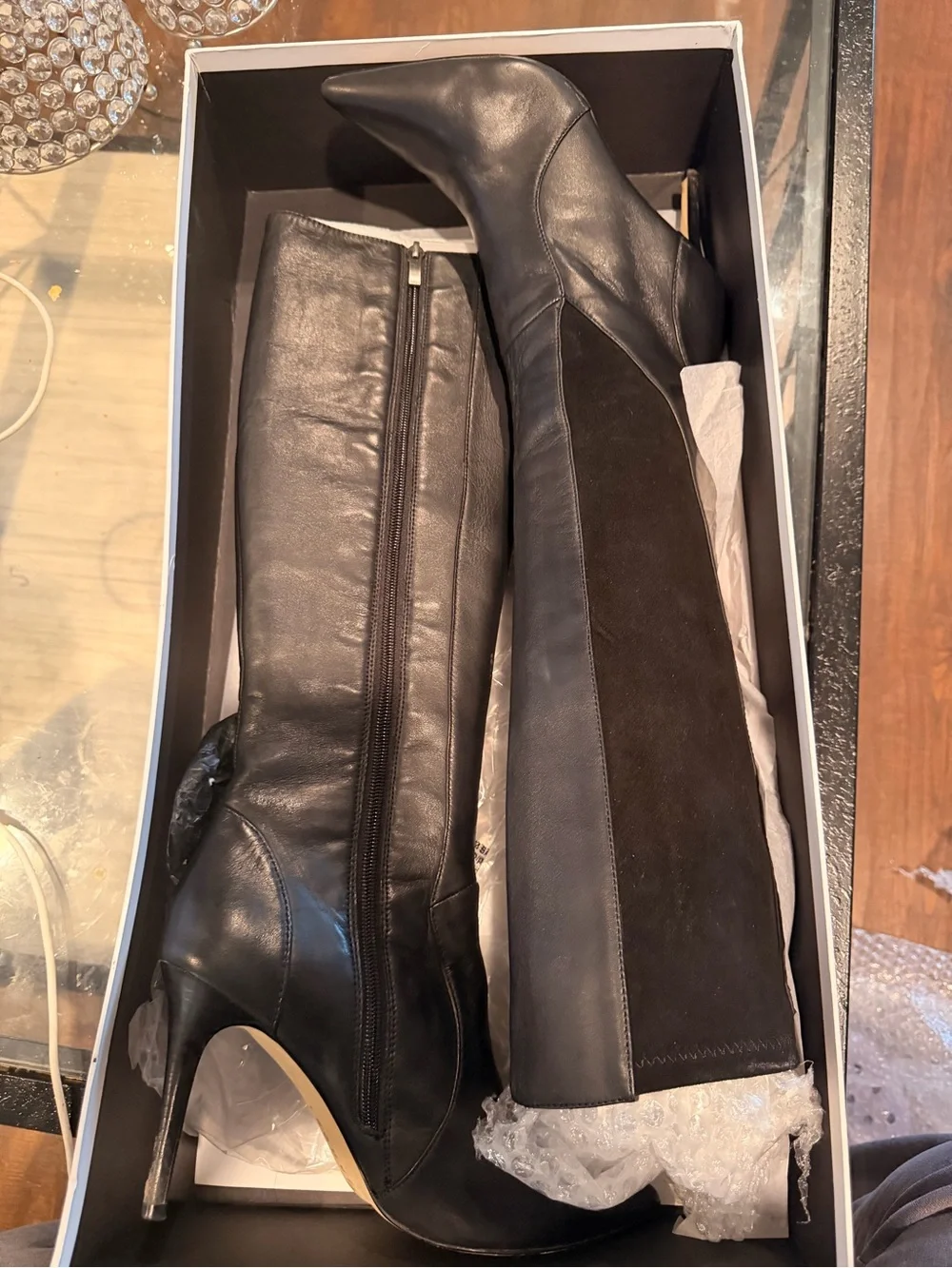 Trouve Black Over-the-Knee Pointed Toe Boots